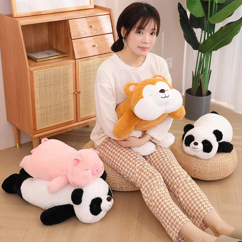 Factory Wholesale Cute Soft Husky Dog Panda Pig Stuffed Animals Plush Pillow for Kids Adults