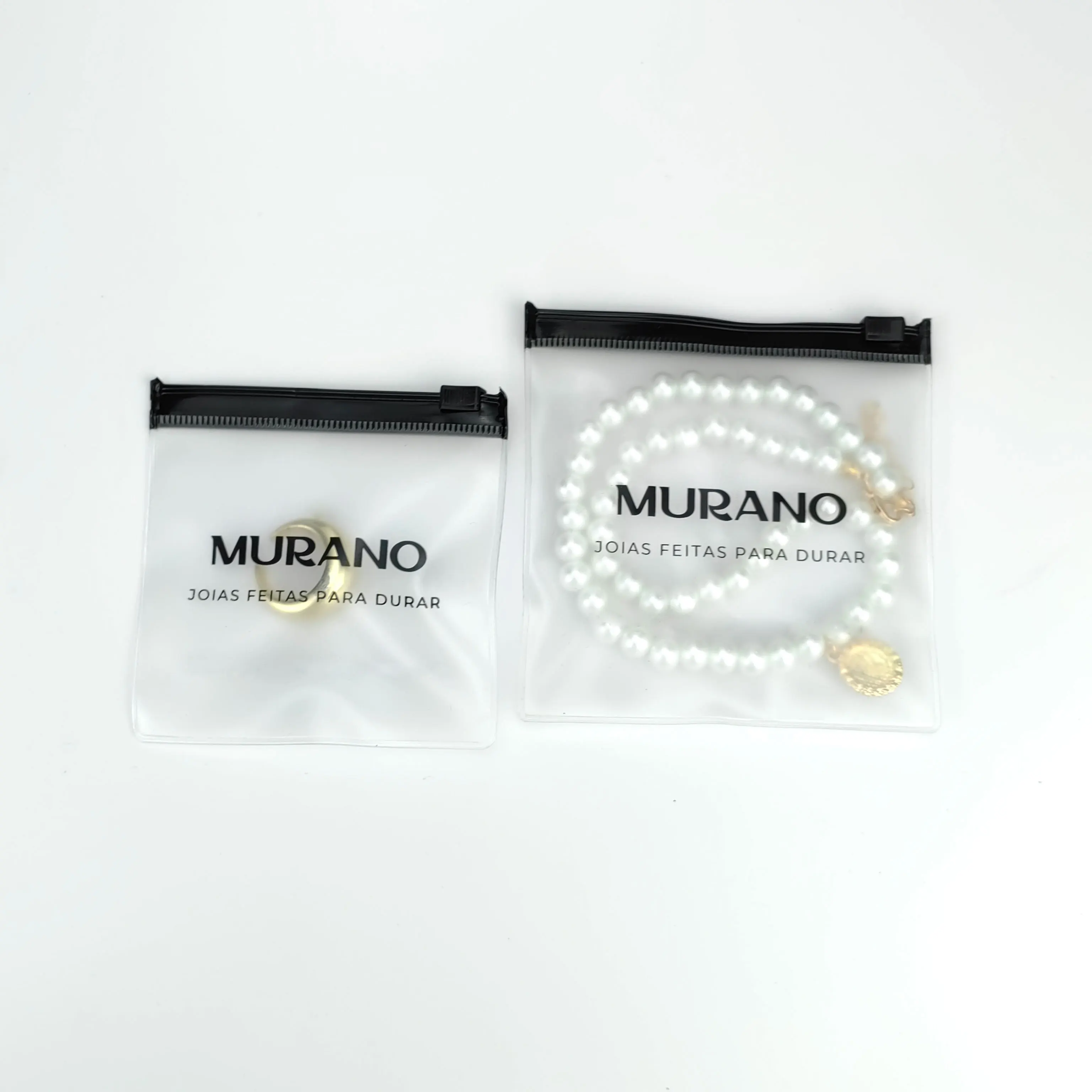 Custom Plastic Bag With Logo Clear Frosted Zipper Jewelry Pocket Dust Bags Small Packaging Jewelry Bags Pvc Jewelry Pouch