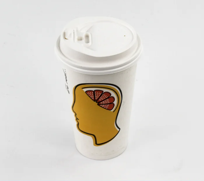
Custom Takeaway Disposable Single Wall Hot Drink Coffee Drink Paper Cups Printed 16oz WIth PS Lid 