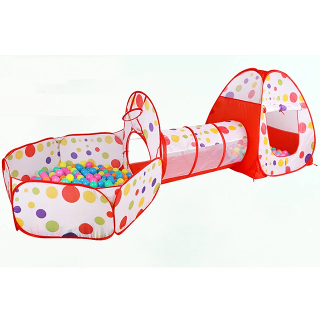 Hot Sale Indoor Outdoor 3 in 1 Play Tunnel Kids Tent  Pop-up Toy Tent