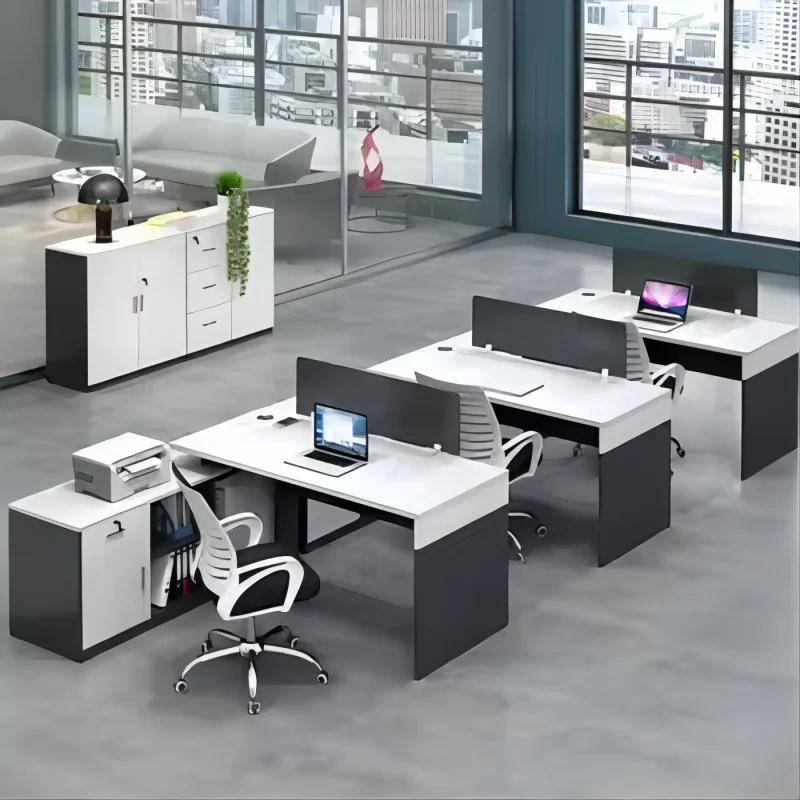 Liyu furniture Custom quality Assurance Staff desk 2/4/6 Computer workstation Desk Office Cubicle Staff desk