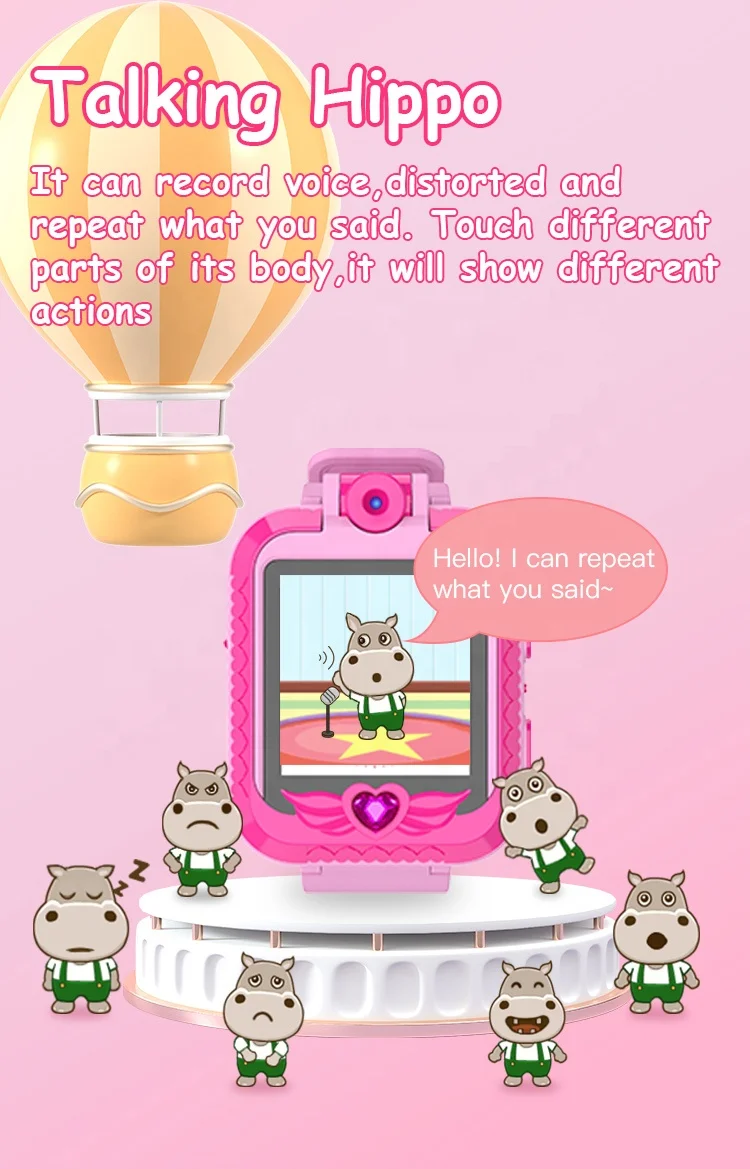 2023 Newest Electronic Kids Smart Watch with Flip Camera Child Watch Voice Video Record Pedometer for Kids Christmas Gift