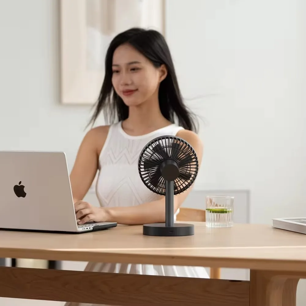 New Desktop Small Electric Fan, Home Atmosphere Fan with Light, Portable Wireless Intelligent Digital Display small Fan