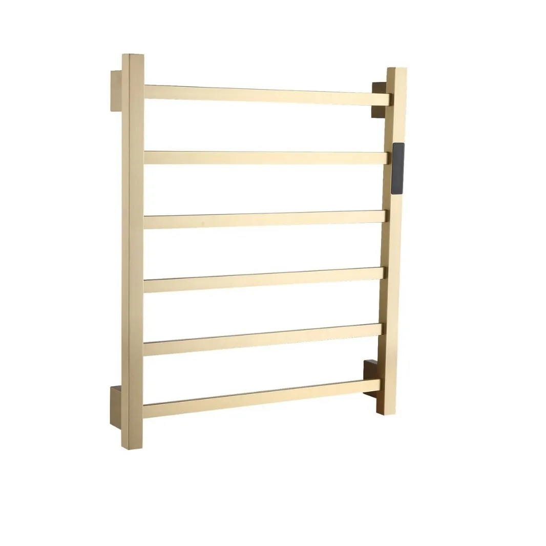 Towel Warmer Polished for Bathroom Wall Mounted Bath Towel Heater Plug-in Electric Heated Towel Rack Stainless Steel Square