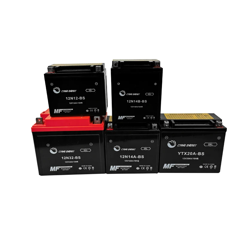 China high quality GEL motorcycle Battery 12v14ah 12N14BS MF dry charged lead acid motor started battery
