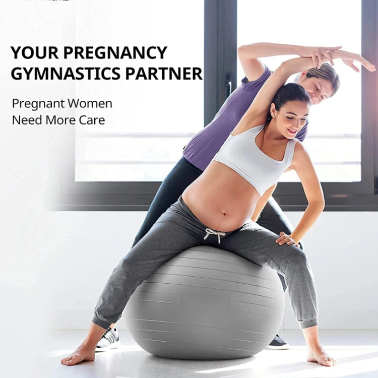 Eco friendly custom logo packaging anti burst gym exercise stability pvc yoga ball 65cm