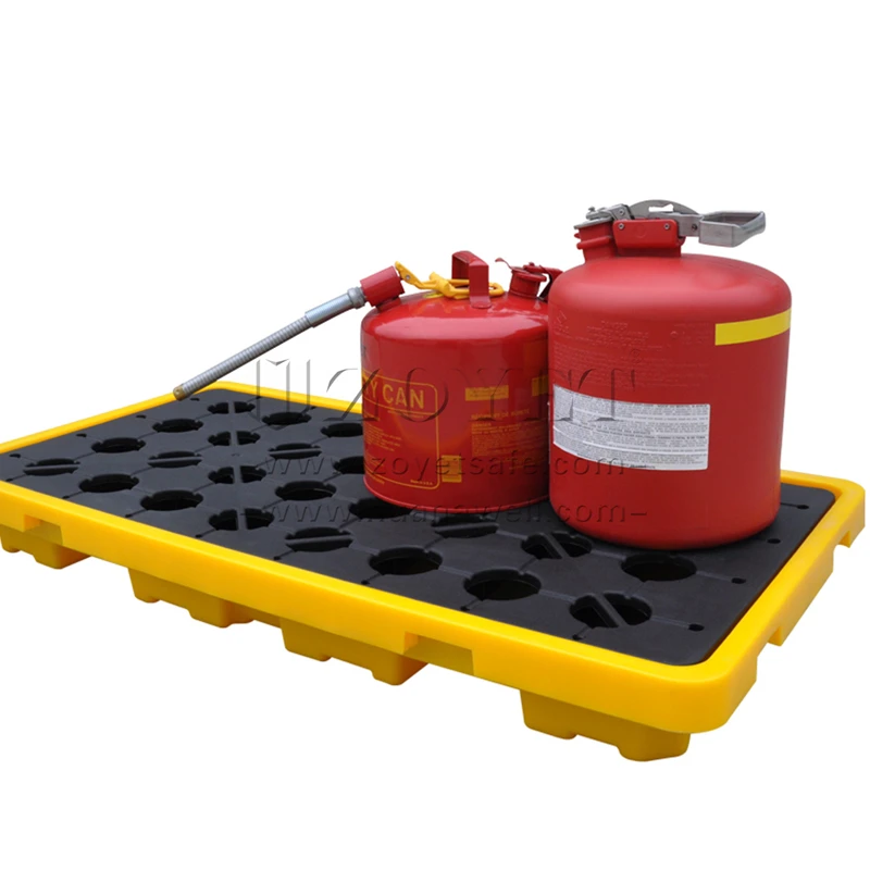 ZOYET Spill Prevention Containment & Control Pallet, Oil Drums Spill Containment Pallet for 2pcs 200L drums