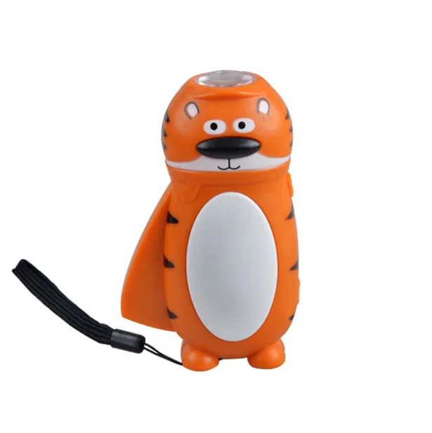 Animal Shape Portable 3 LED Emergency Dynamo Flashlights Kids Mini Hand Pressure Outdoor Torch for Camping Flash light