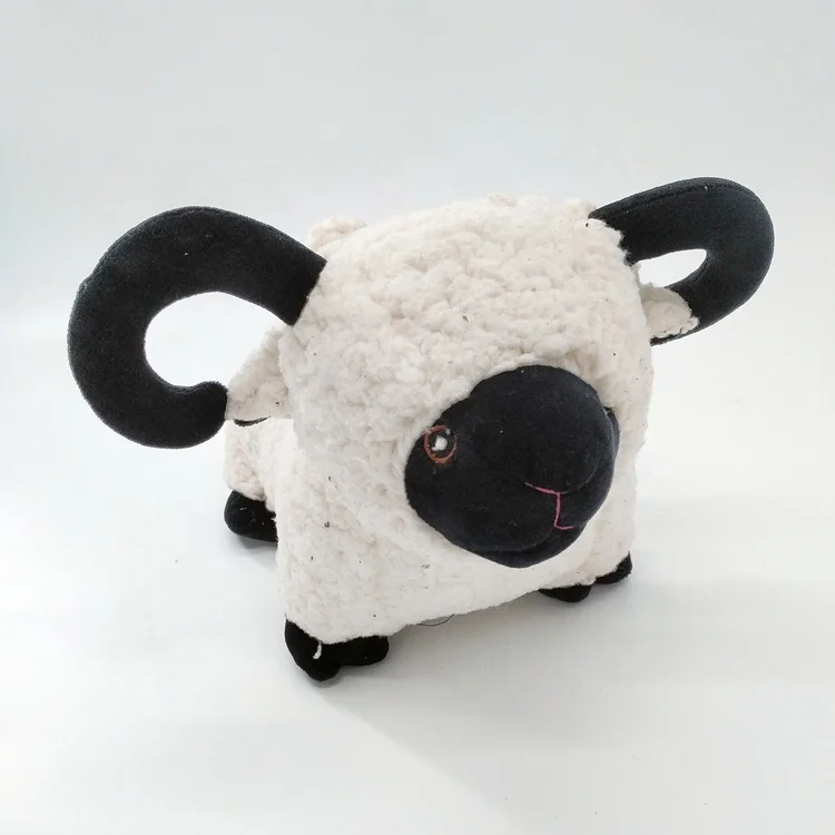 White soft fabric animal Goat stuffed sand bag Decorative door stop