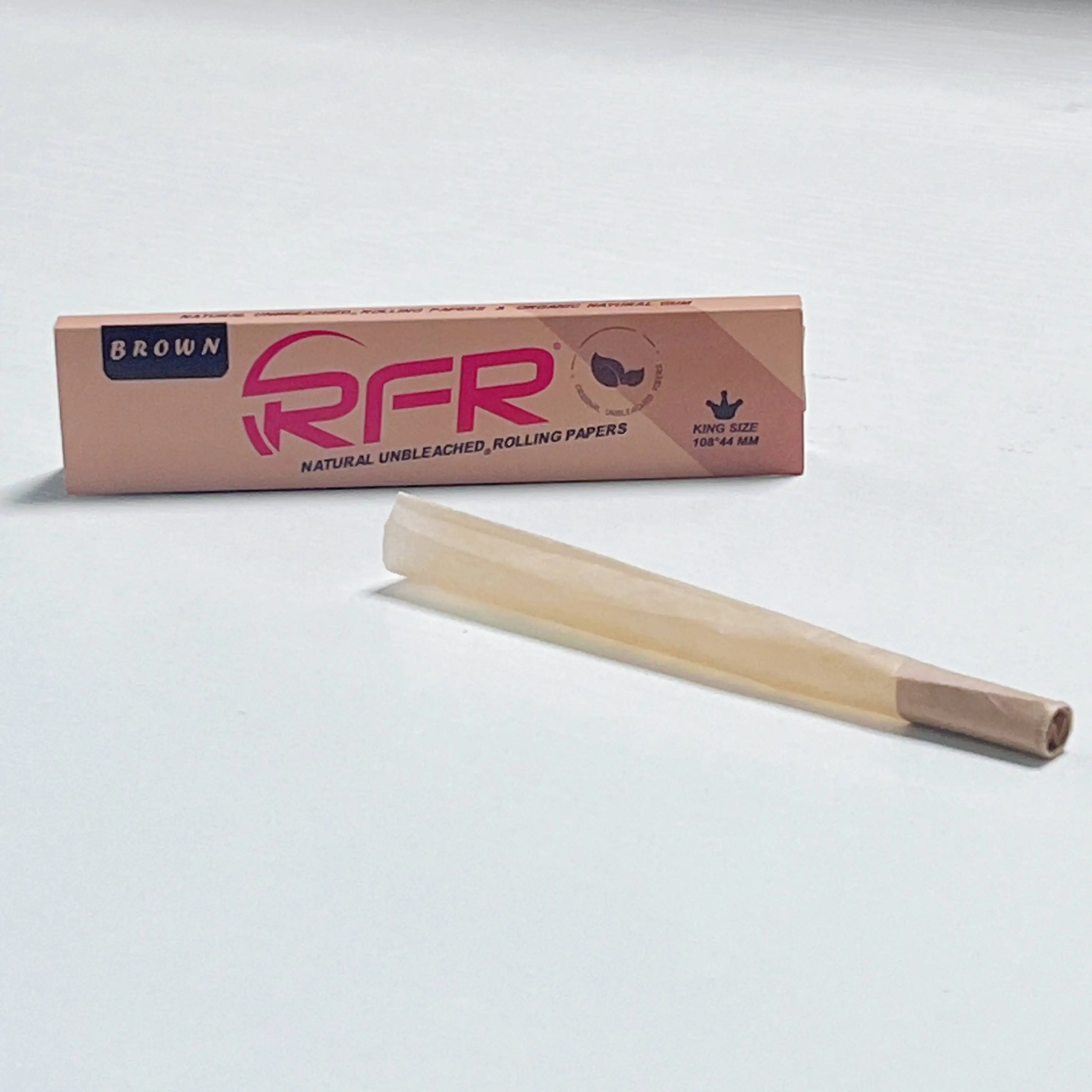 RFR 70 Leaves Natural  Unbleached Brown Papers King Size Ultra Slim Can Custom Your Own Cigarette Rolling Papers for Smoking