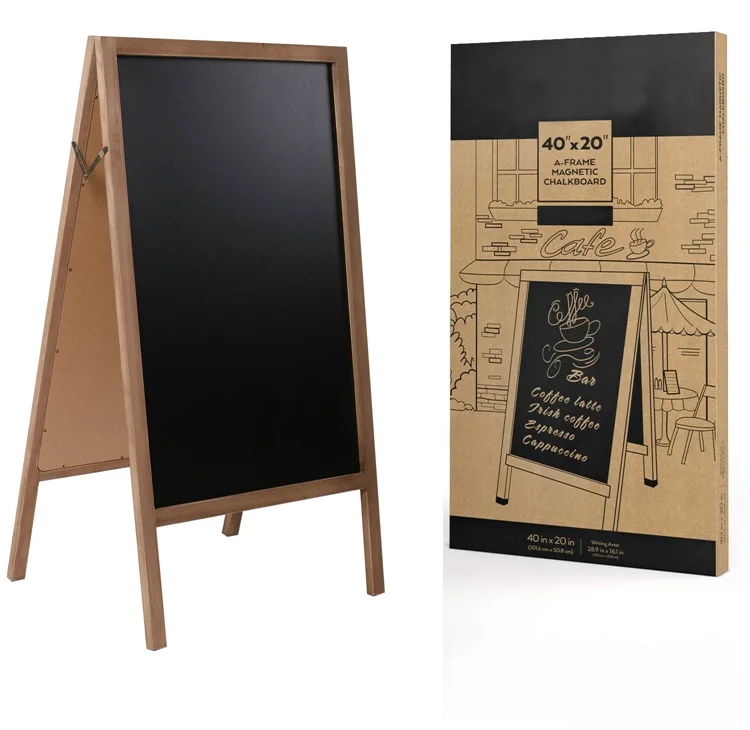 Torched Color Wholesale Price Antique A-Frame Wood Color Small Size Sign Tabletop Chalk Board
