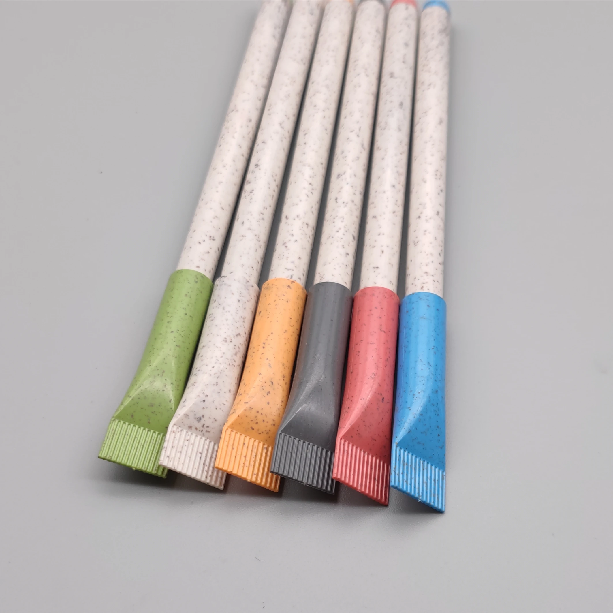 Toothpaste flat top pen environmental protection pen wheat straw material corn material ballpoint pen for promotion