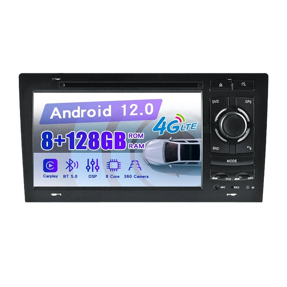 ZWNAV Stereo Recorder Android 12 GPS Navigation Multimedia Player For Audi A8 S8 1994-2003 GPS Audio Stereo Head Unit