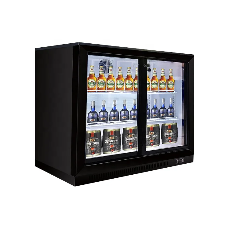 3 Door Glass Supermarket Upright Beverage Beer Bottle Display Showcase Chiller