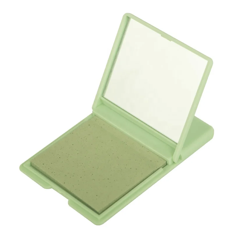 Green tea Oil Absorbing Sheets with Mirror Makeup Facial Oil Blotting Paper Private Logo