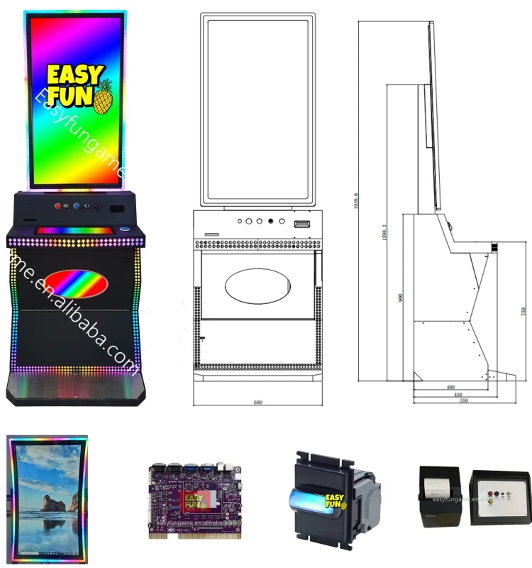 2024 Newest Popular 43 Inch Curved Touch Screen LED Gaming Monitor Metal Cabinet USA style game machines