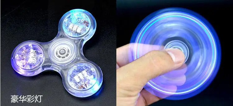 colored lights Stress relief LED light up Fidget Spinner Toy Colorful Lighting Effects hand spinner toy