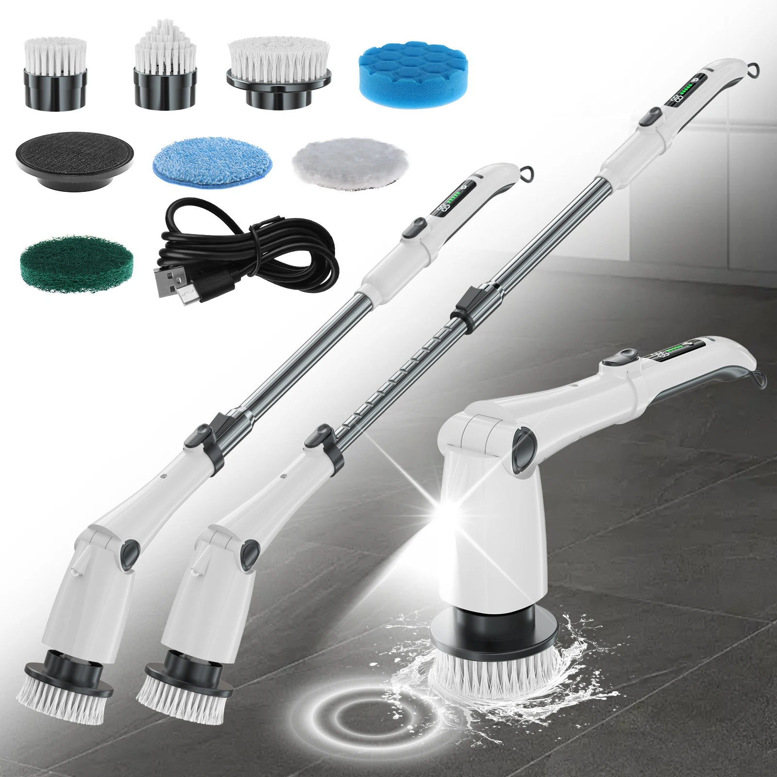 Wholesale Easy Use Electric Spin Scrubber Cleaning Brush 3 Speed Adjust 300 RPM, 400RPM, 500RPM Electric Cleaning Brush