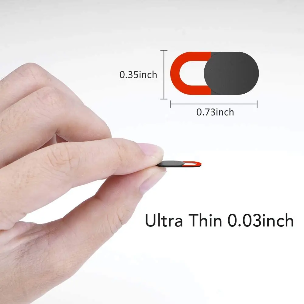 KIWI design 0.03 inch Ultra-Thin Webcam Cover Slide for Laptop,Computer,Smartphone webcam privacy protect  (4 Red+ 4 Black)