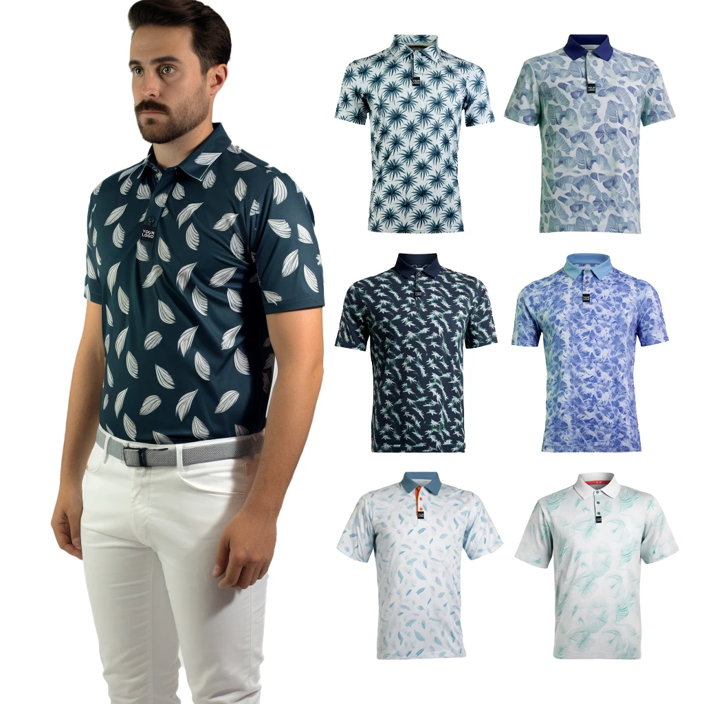 Oem Odm Customize Wholesale Polo Golf T Shirts Sublimation Polyester Spandex Camo Print Polo Shirt