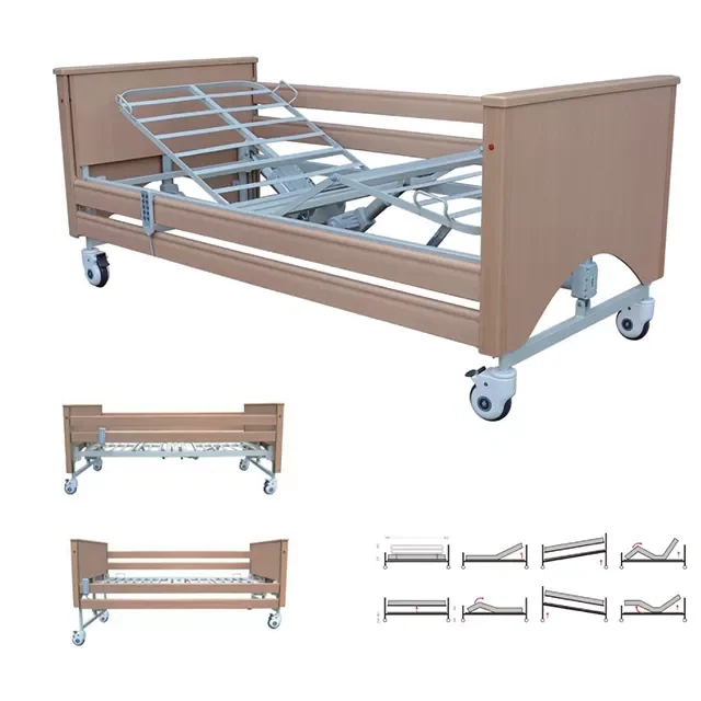 Wooden 3 Functions Linak Motor Electric Hospital Bed