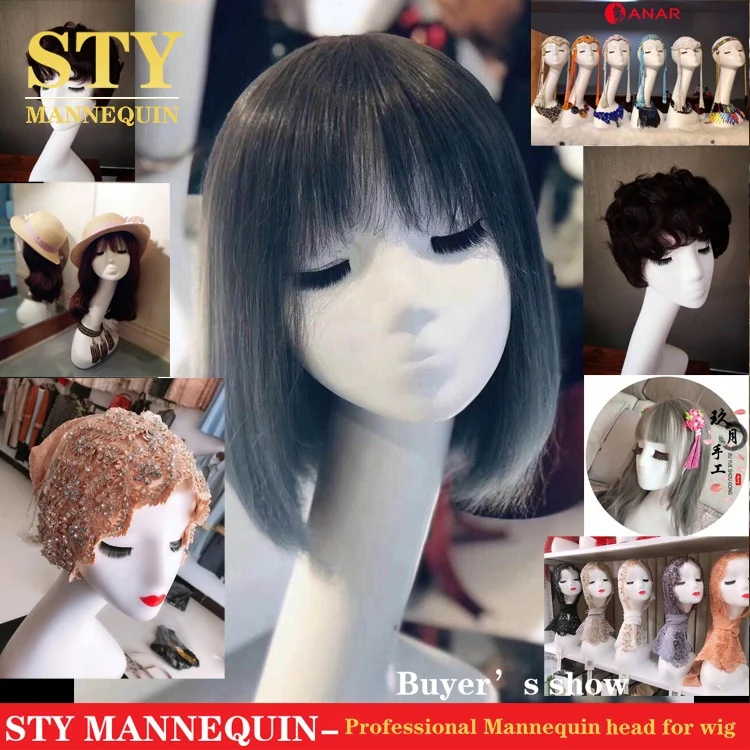 Mannequin Head for Eyelashes Mannequin Bust for Hats Velvet Mannequins Display