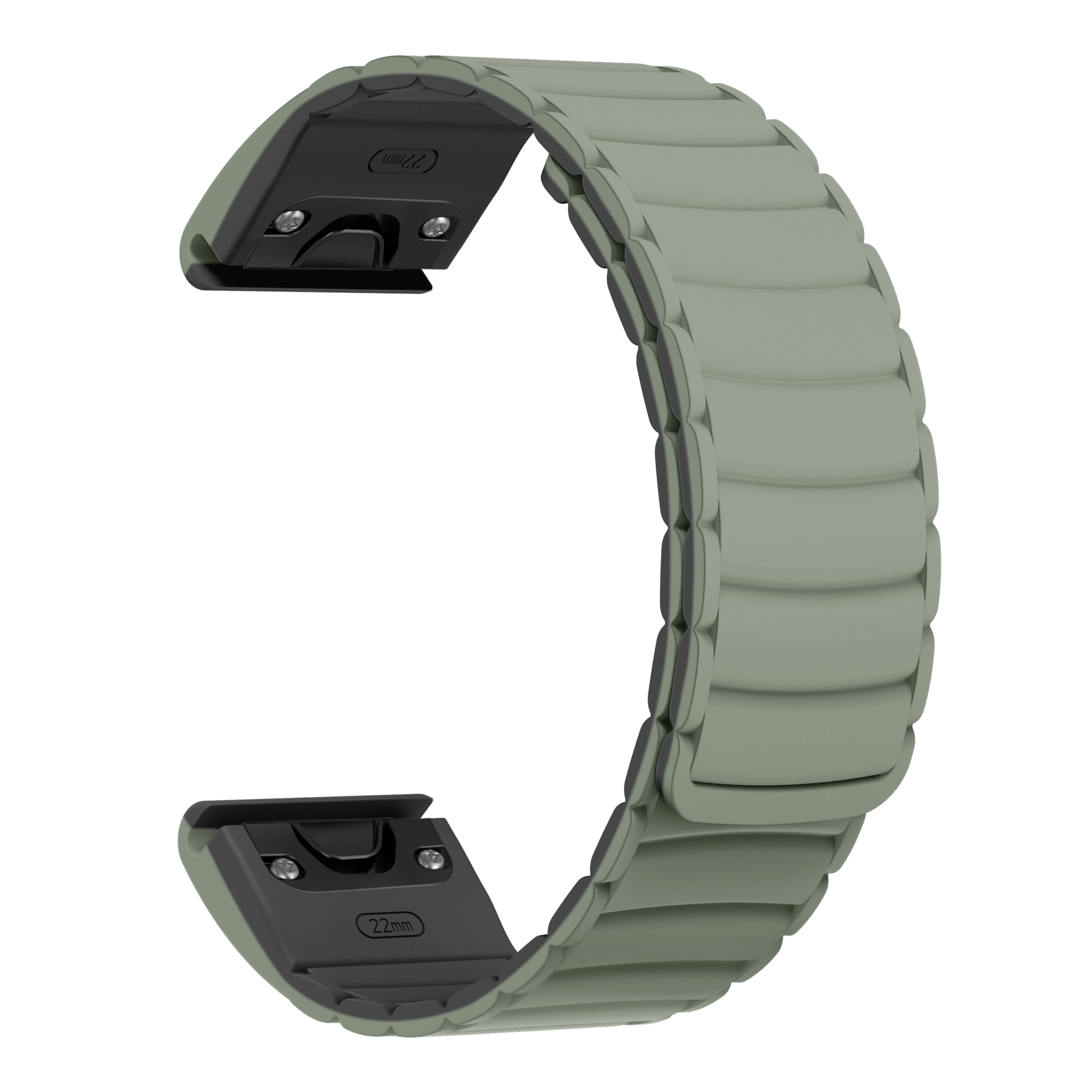 Eraysun Silicone Magnetic Watch Bands 22mm 26mm Quick Release For Garmin Sport Adjustable Breathable Waterproof Watch Strap