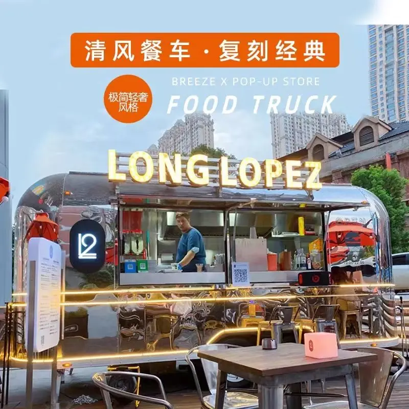2024 Mobile Fully Equipped Food Trucks With Full Kitchen Van Furniture Cart Coffee Ice Cream Coffee Fast Food Truck For Sale