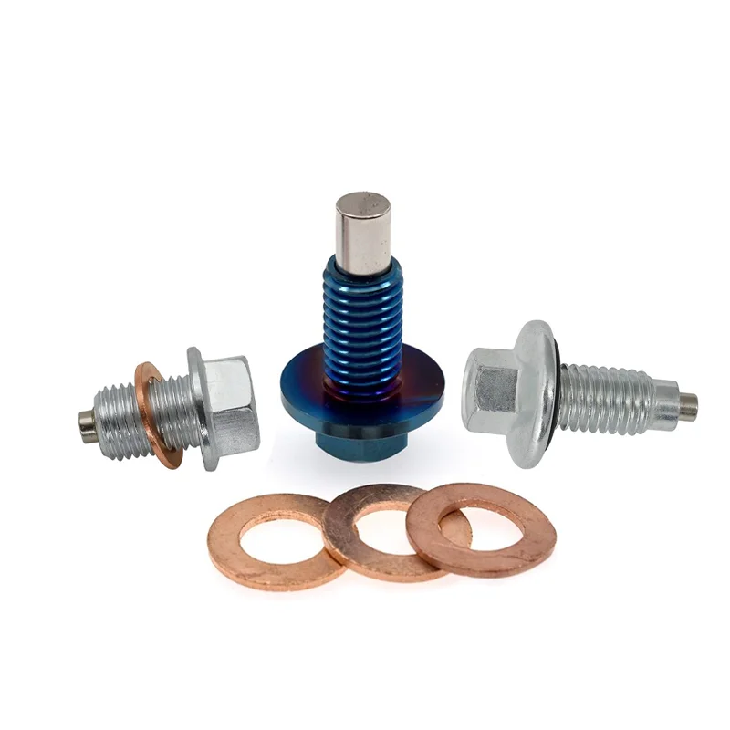 M12 M16 M18 M14 x 1.5, m20*1.5 M24*1.5 Stainless Steel Aluminum Oil Drain Plug with Copper Washer Magnetic Oil Drain Plug/