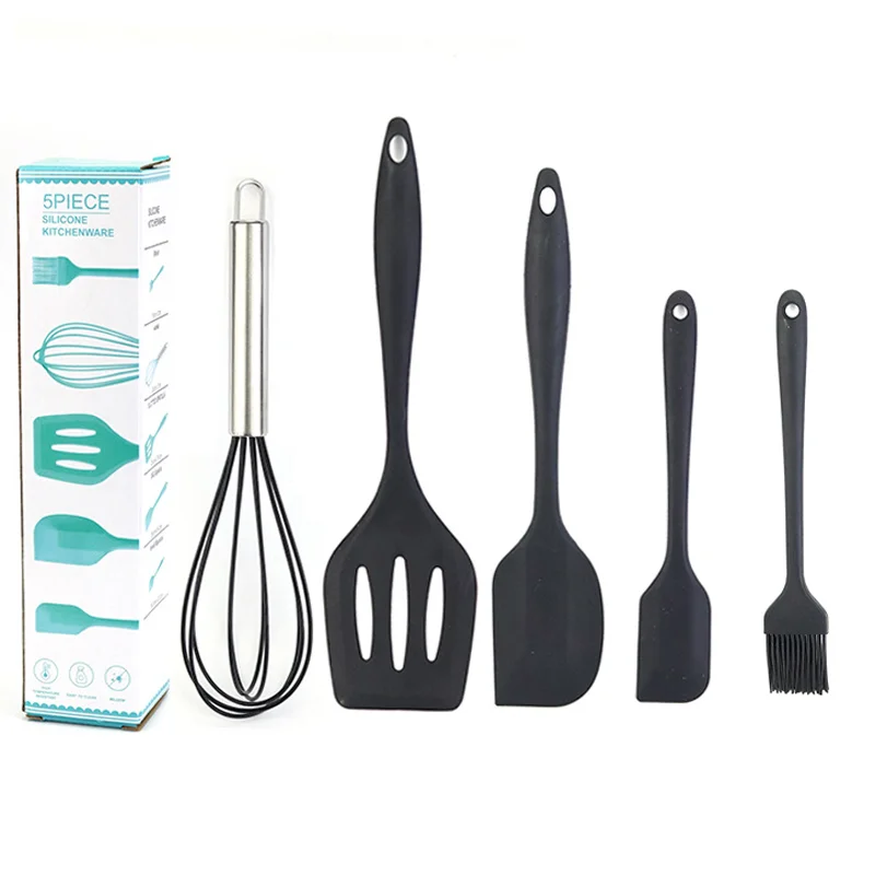 Durable Wood Handle Spatula Silicone Kitchen Tools Pink Spatula Silicone Kitchenware Sets