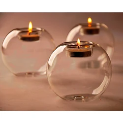 Wholesale Decoration Clear Hurricane Glass Candle Holder Candle Jar