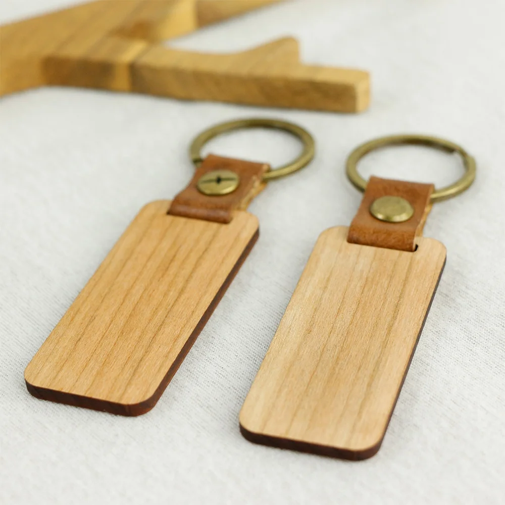 SmallOrders G020958 High Quality Custom Logo Wood Keychain Personalized Engraving Walnut Cherry Wood Key chain keychain LLaveros