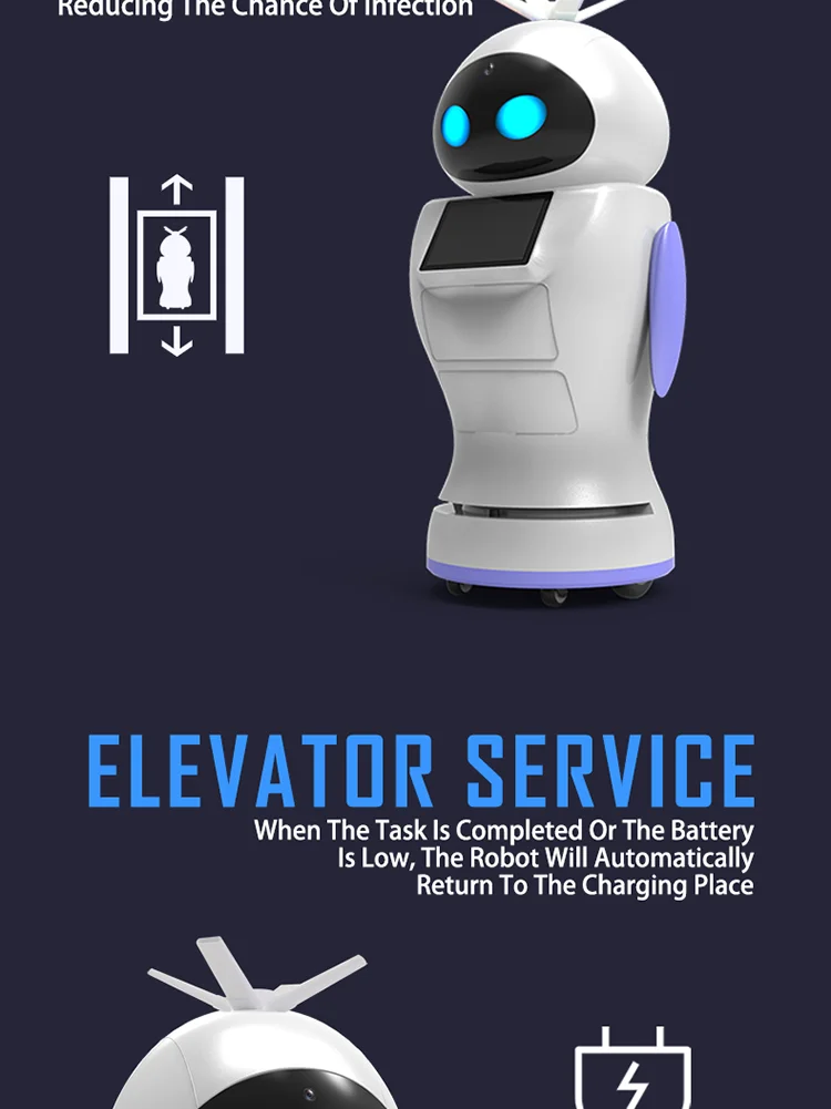 The hotel hospital human temperature measurement and spray disinfection robot