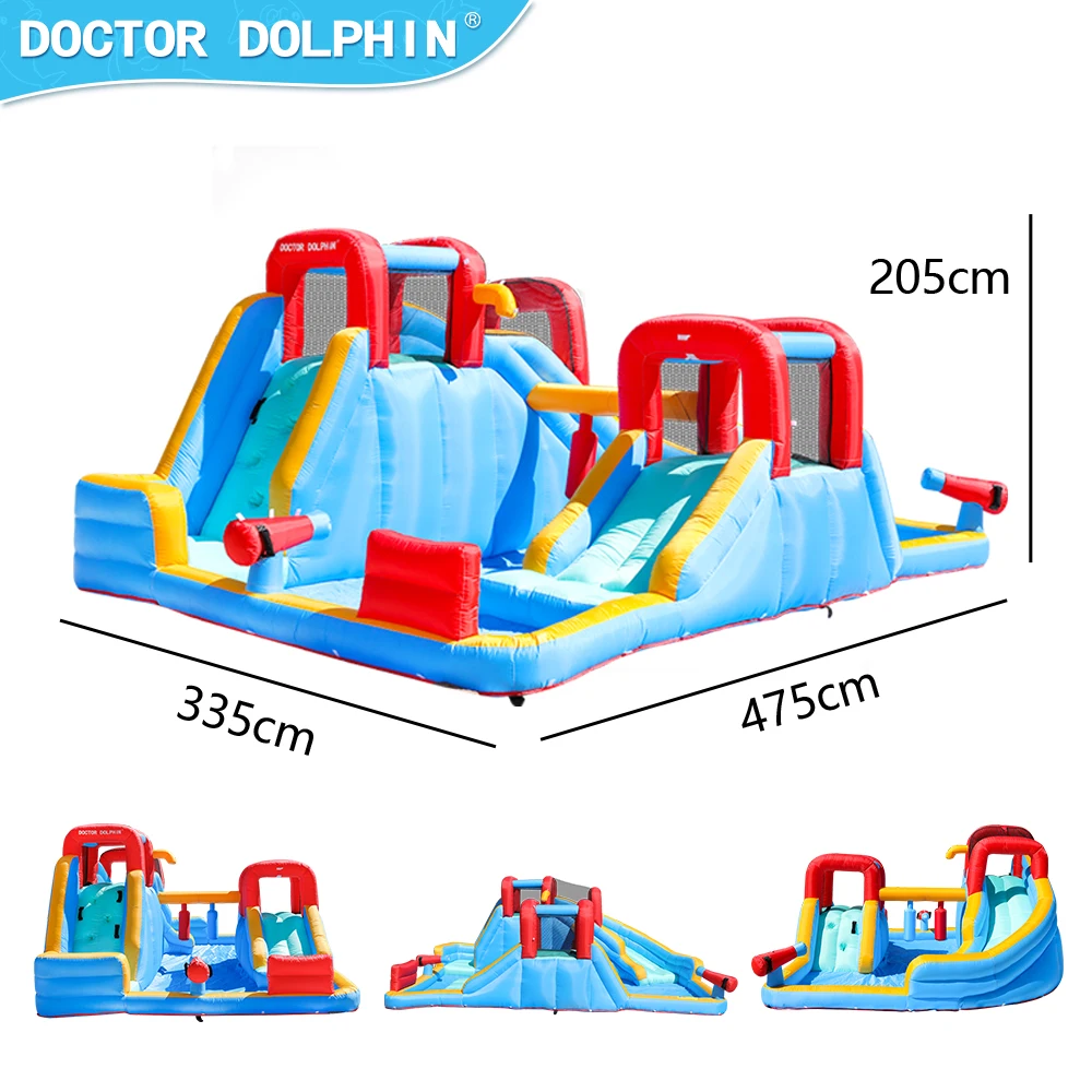 Doctor Dolphin Factory Hot Sale Large Double Slide Water Bouncy Castle for Kids