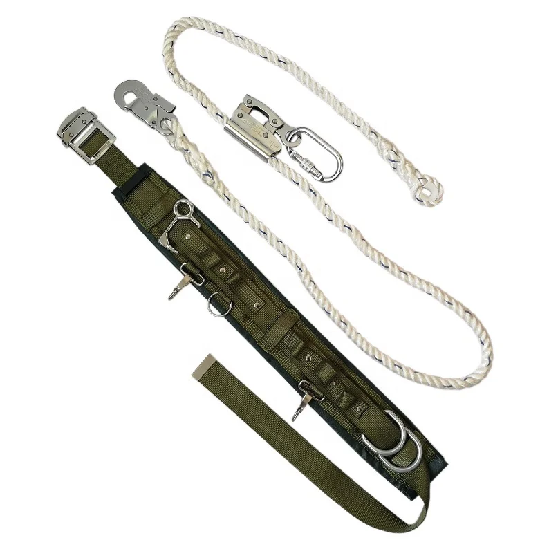 hot sale single waist belt lineman safety harness kit with fall protection lanyard