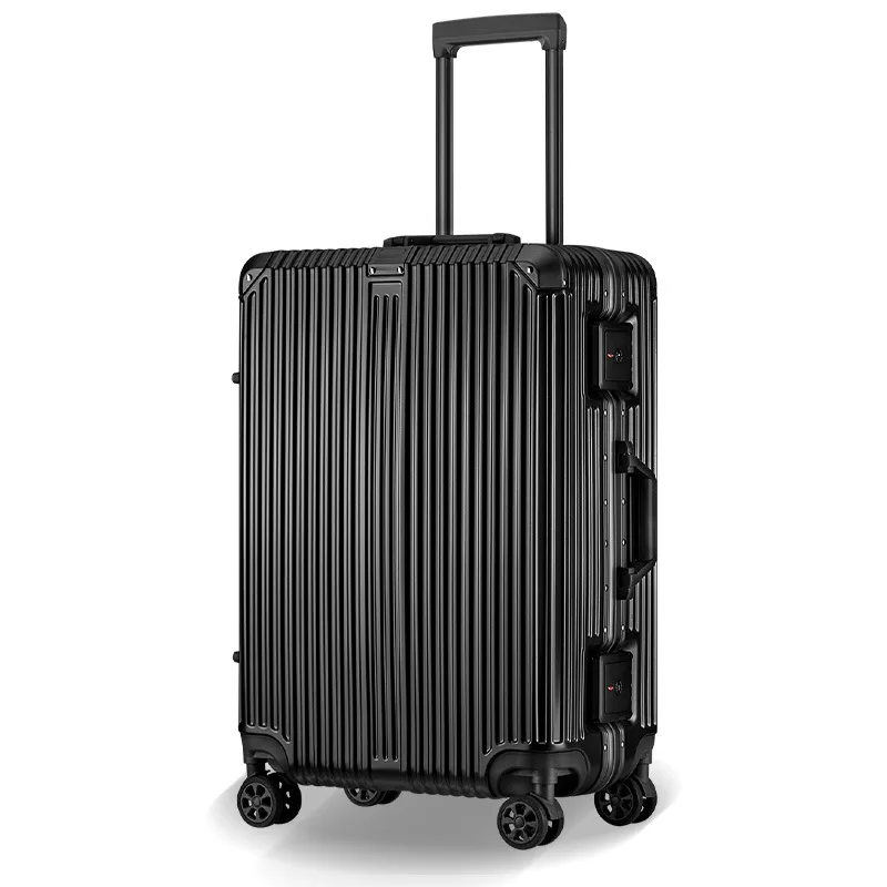Aluminum frame luggage 20 24 28' 3pcs a set Suitcase for business for travel luggage bag suitable for international shipping