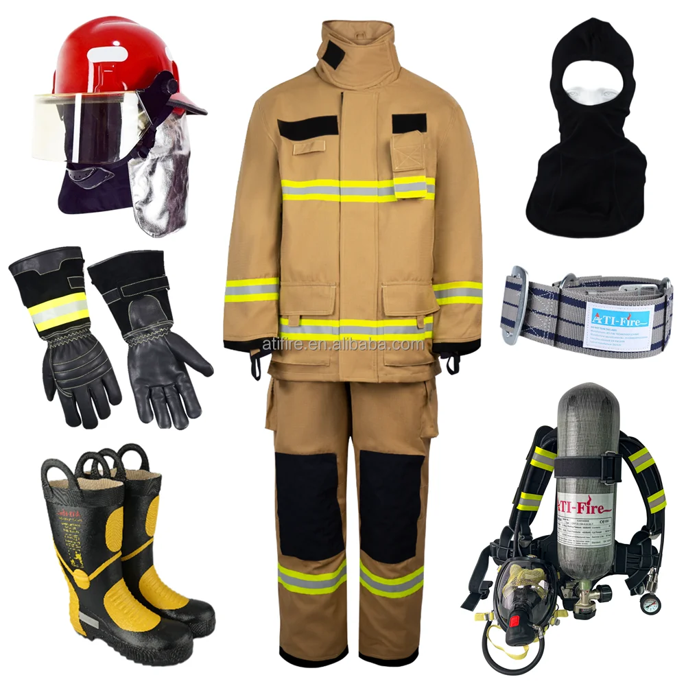 EN469 Nomex Firefighter Suits Aramid Kevlar Fire Bunker Turnout Gear Fireman Uniform Firefighting Clothing Cotton Helmets Gloves