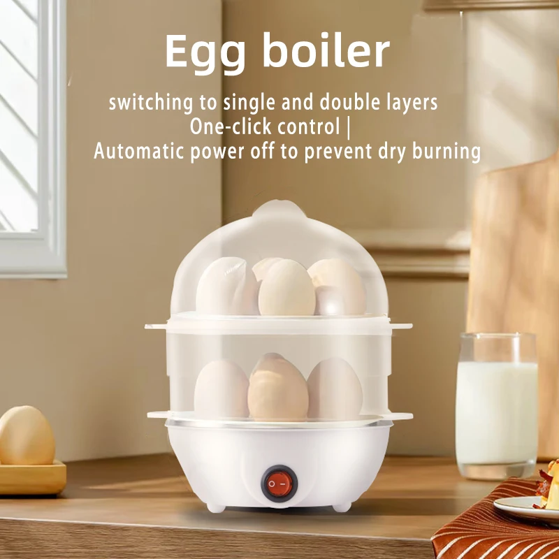 Factory automatic power off Electric Portable Automatic Mini food steamer breakfast machine Home Use egg boilers cooker