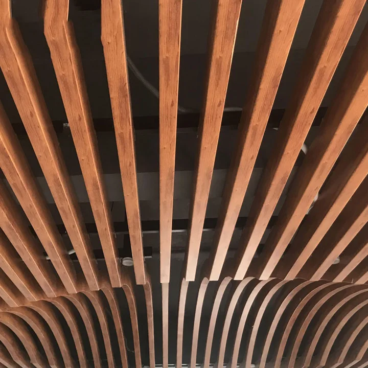 High Quality Fireproof Wood Cover Aluminium U Shape Acoustic Ceiling Panel Decorative Baffle Ceiling Metal Tiles
