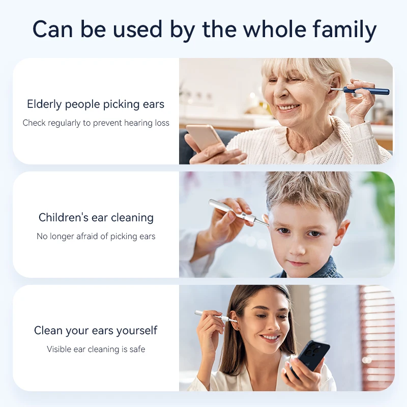 SUNUO New Arrive S3 Pro Tweezers 4 in visual ear camera wifi HD 1080p ear scope endoscope ear wax cleaner remover Videoscope