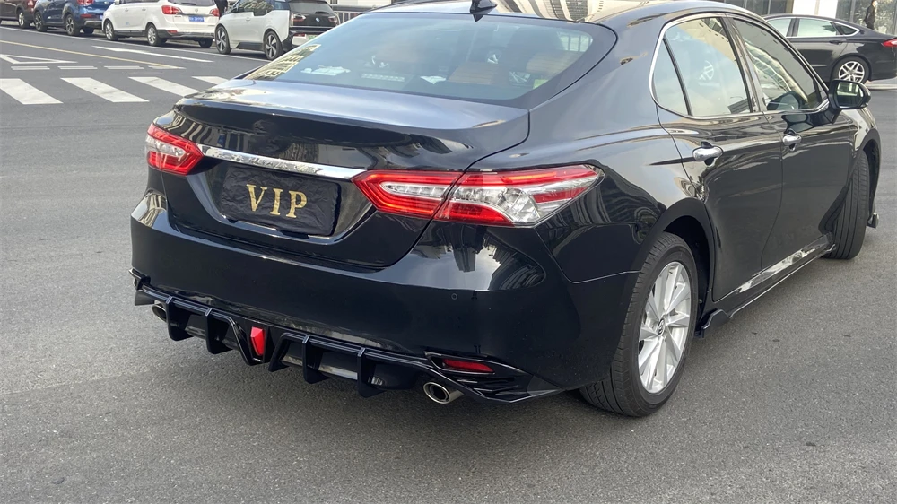 High Quality Rear bumper lip for TOYOTA CAMRY 2018-2021 gloss black diffuser spoiler car
