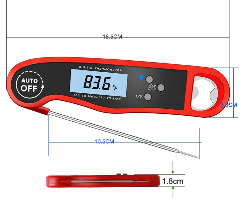Hot sales Instant Read Digital Food Thermometer Temperature Foldable Pocket Barbecue Thermometer