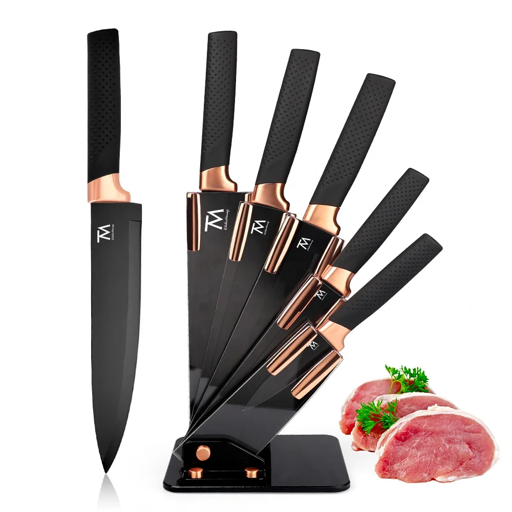 Conjunto De Facas 6 Piece Stainless Steel Sharp Meat Vegetable Cutting Kitchen Knife Block Sets