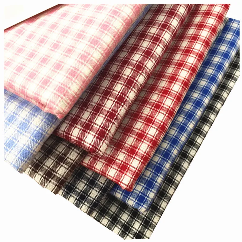 21 cotton yarn-dyed fabrics woven plaid shirts and pants  garment fabrics wholesale in stock  pure cotton yarn-dyed fabrics
