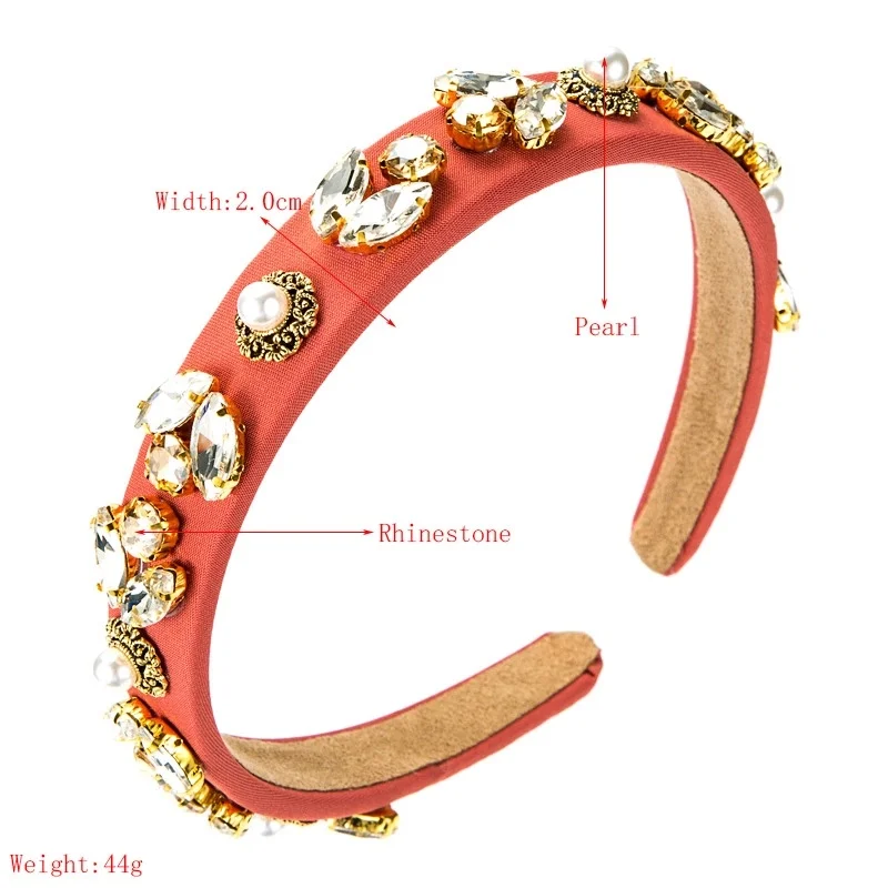
hairband red headbands for women pearl rhinestone thin head bands hair accessories bride 