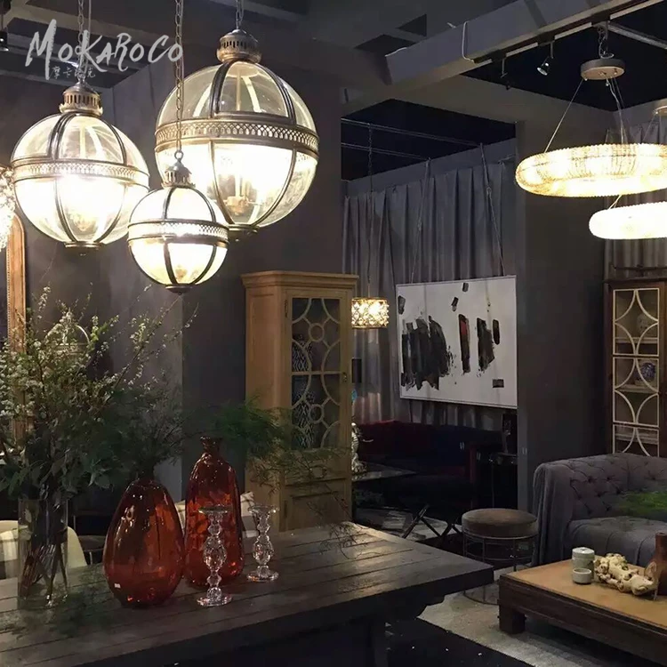 Victoria hotel pendant silver foil old color 3 Lights 3 sizes glass ball chandelier factory outlet chandelier