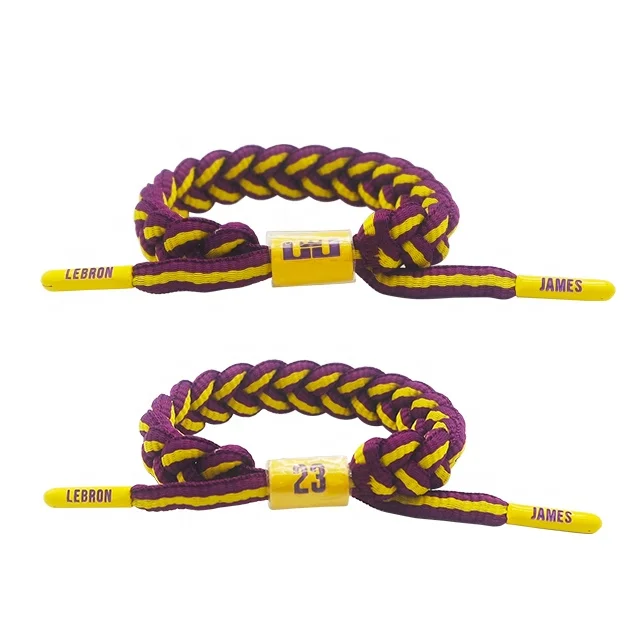 Custom made woven men braided shoe lace bracelets