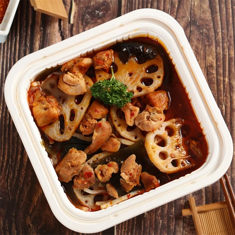 Острая куриная мяса самонагревающаяся пищевая кастрюля мгновенная пища готовая к