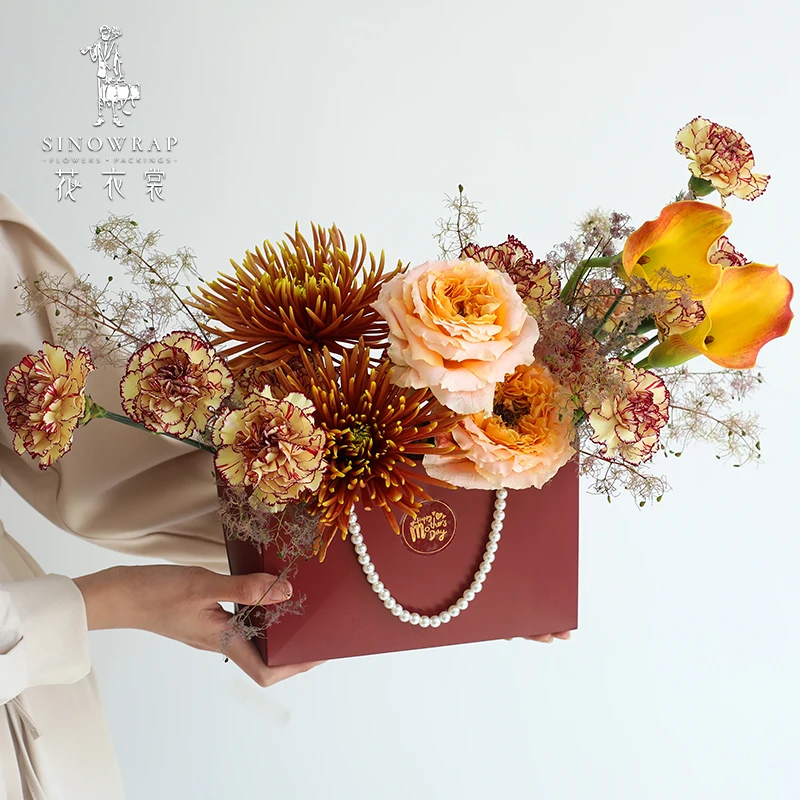 
High Quality 250 grams Waterproof Colorful Bouquet Packing Fresh Flower Paper Bag 