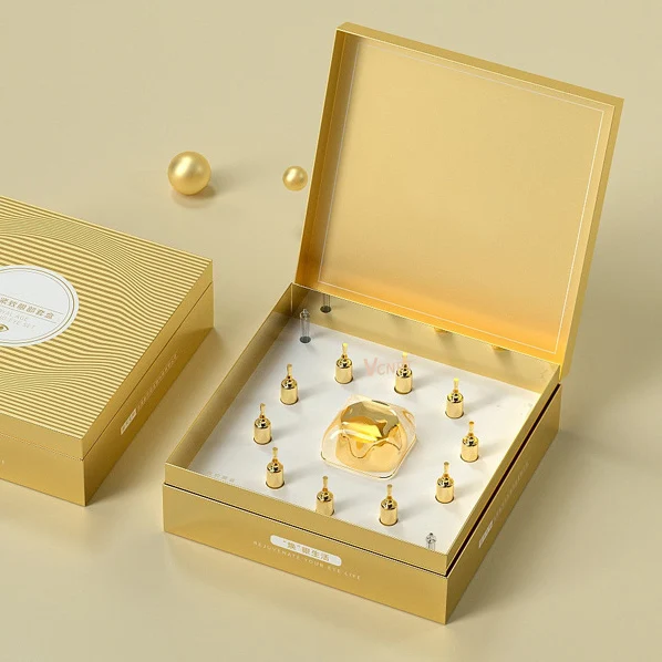 Custom printing Luxury White Cardboard Skin Care Eco Friendly Folding Cosmetic Paper Box Packaging